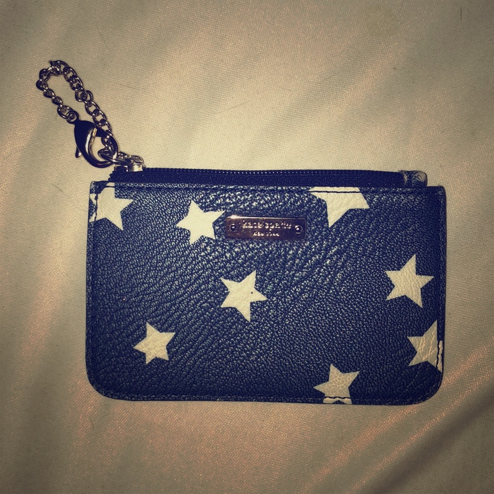 Leather star printed Kate Spade card holder